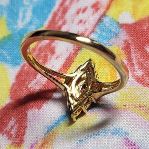 Red Sapphire Scarlet Flame 18k YG/Sterling Silver Ring - Picture 6 of 11